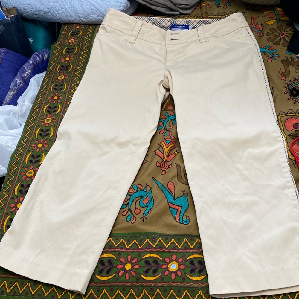 Burberry Cream Ankle & Cropped Women Jeans